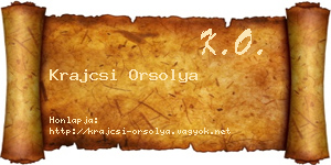 Krajcsi Orsolya névjegykártya